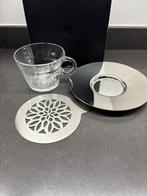 Nespresso Cappuccino Kopje + Schotel + Stencil, Ophalen of Verzenden, Nieuw, Rvs of Chroom