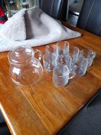 glazen theepot met 8 thee glazen, Huis en Inrichting, Keuken | Servies, Ophalen of Verzenden, Glas, Overige stijlen, Glas of Glazen