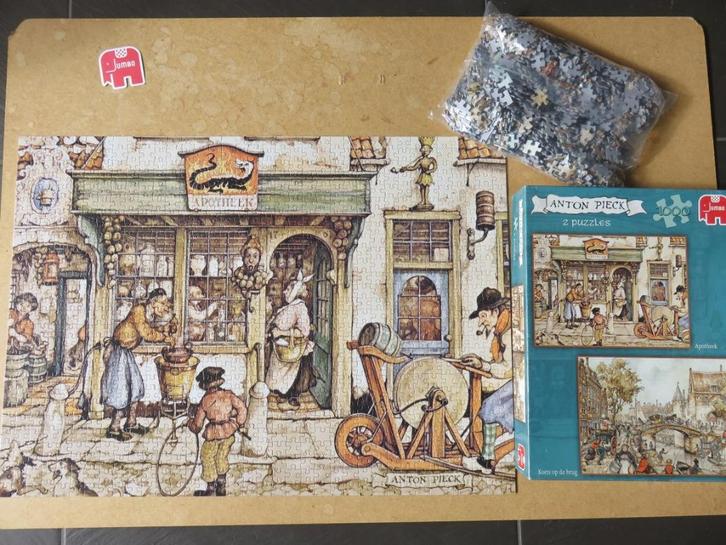 Anton Pieck 2 puzzels 1000 stukjes, als nieuw en compleet, Hobby en Vrije tijd, Denksport en Puzzels, Zo goed als nieuw, Legpuzzel