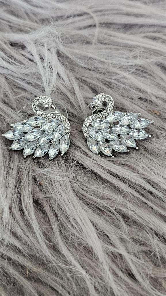 Zwaan Oorbellen met prachtig geslepen glas, kan ook kristal, Sieraden, Tassen en Uiterlijk, Oorbellen, Nieuw, Knopjes of Stekers