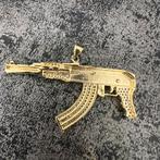 14 karaat gouden hanger ak47 pistool geweer groot, Ophalen of Verzenden, Zo goed als nieuw, Goud, Kruis of Symbool