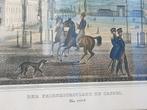 Antieke ingelijste gravure uit Duitsland van Cassel 39,8 cm., Antiek en Kunst, Kunst | Etsen en Gravures, Ophalen of Verzenden