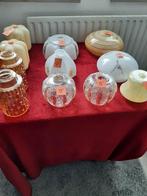 Diverse oude glazen lampenkappen, Huis en Inrichting, Lampen | Lampenkappen, Minder dan 25 cm, Rond, Ophalen of Verzenden