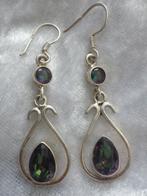 Mooie Lange Zilveren Oorhangers met Mystic Topaas, Verzenden, Zilver, Oorbellen, Met edelsteen