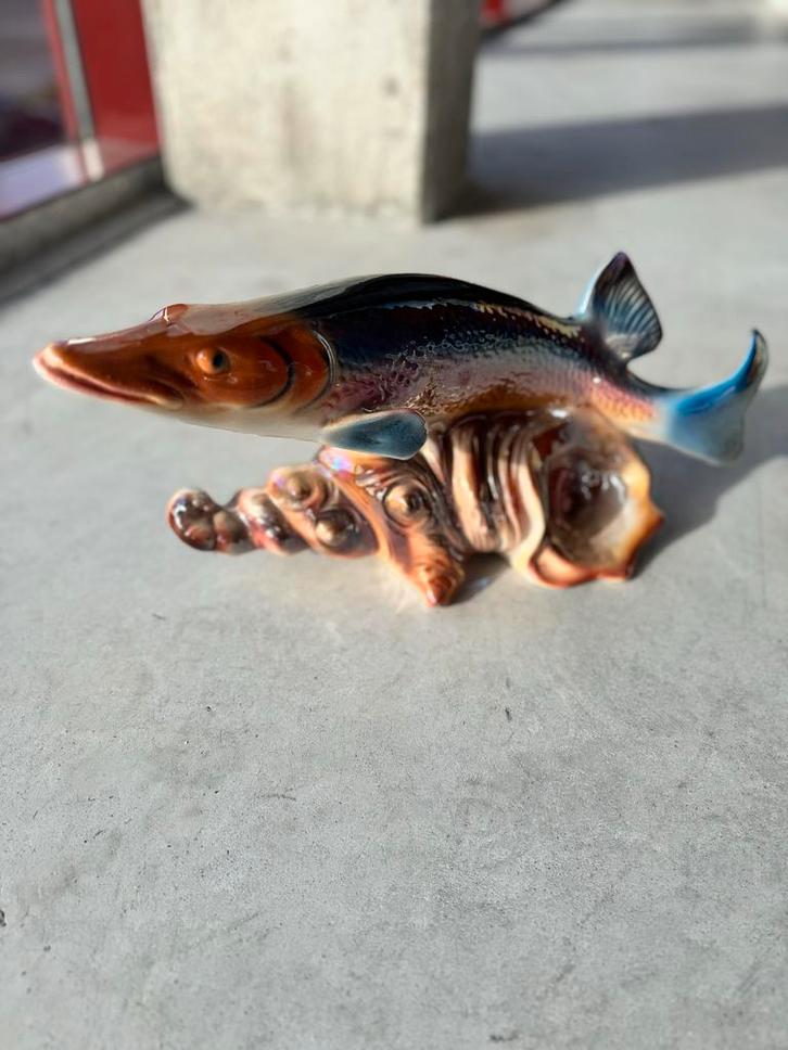 Keramisch Beeld Snoek, Antiek en Kunst, Antiek | Keramiek en Aardewerk, Ophalen of Verzenden