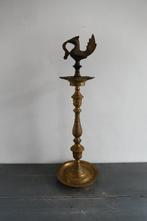 Antieke grote Indiase olielamp messing Kuthu Vilakku, Verzenden