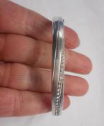 Zilveren viventy armband met steentjes en scharnier nr.1810, Verzenden, Zo goed als nieuw, Zilver, Zilver