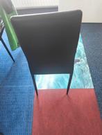 Vier eetkamer stoelen zwart lederen bekleding, Huis en Inrichting, Stoelen, Ophalen, Zo goed als nieuw, Zwart, Vier