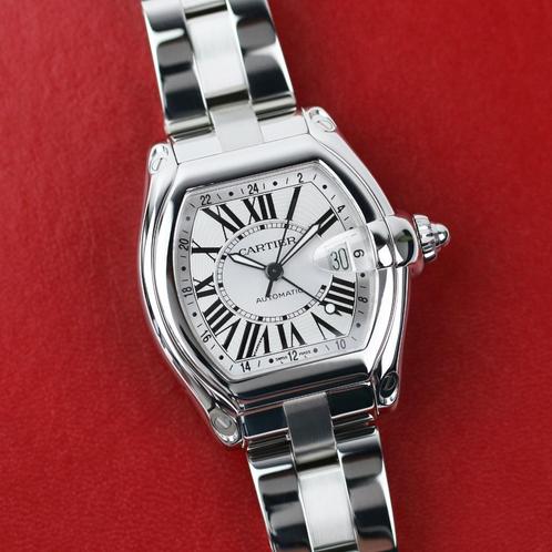 Cartier Roadster GMT CARTIER SERVICED 42 (Zeer goed/ 2004, Sieraden, Tassen en Uiterlijk, Horloges | Heren, Zo goed als nieuw