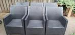 6 zwarte kunststof tuinstoelen, Tuin en Terras, Tuinstoelen, Ophalen, Gebruikt, Kunststof