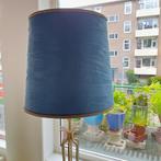 Vintage lampenkap taftzijde, Huis en Inrichting, Lampen | Lampenkappen, Gebruikt, 25 tot 50 cm, Blauw, Rond