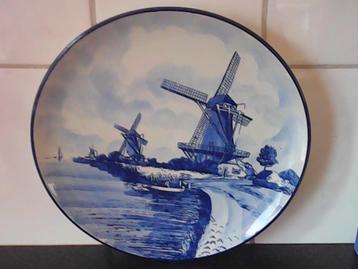 Delfts handpainted Holland Wandbord. Met molen patroon  beschikbaar voor biedingen