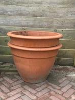 Mooie grote potten terracotta, Tuin en Terras, Bloempotten, Ophalen, Kunststof, Gebruikt, 40 cm of meer