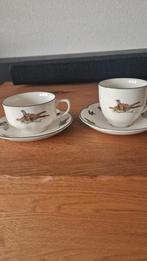 Brookshire jachtservies 2 kop en schotels 1 hoog en 1 laag, Ophalen of Verzenden, Zo goed als nieuw, Overige stijlen, Kop(pen) en/of Schotel(s)