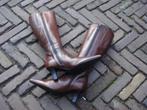 GRATIS VERZENDEN NIEUWE BRUINE LEREN LUXE PUNTLAARZEN 37, Kleding | Dames, Schoenen, Hoge laarzen, Bruin, Verzenden, Nieuw