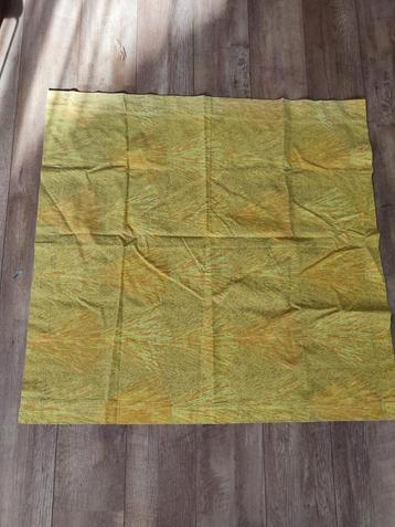 Vintage Mosterdgeel Tafelkleed / Lap Stof katoen Retro beschikbaar voor biedingen