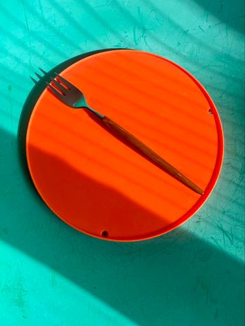 Retro RVS slavork serveervork teak design Rostfrei Sweden beschikbaar voor biedingen
