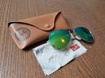 Ray-Ban Aviator Zonnebril - Groene Glazen, Goud Montuur, Gebruikt, Zonnebril, Ophalen of Verzenden, Ray-Ban