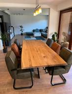 Eiken tafel, Boomstam tafel, oud eiken tafel, deens ovaal, Nieuw, Ophalen of Verzenden, Eikenhout, Ovaal