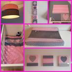 Roze accessoires meisjes kamer. Lamp, overtrek, kussen, Nieuw, Ophalen