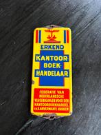 Emaille reclamebord Deurpostje Erkend Boek-Handelaar, Ophalen of Verzenden, Gebruikt, Reclamebord