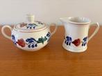 Boerenbont suikerpot + melkkannetje, Antiek en Kunst, Antiek | Servies los, Ophalen of Verzenden
