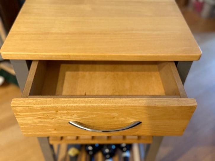 Keukentrolley – Beukenhout & Metaal, Huis en Inrichting, Keuken | Keukenbenodigdheden, Zo goed als nieuw, Ophalen