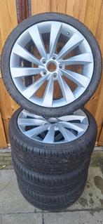 Vw scirocco lm Velgen met zo goed als nieuwe banden 5 x 112, Ophalen, 18 inch, Gebruikt, Banden en Velgen