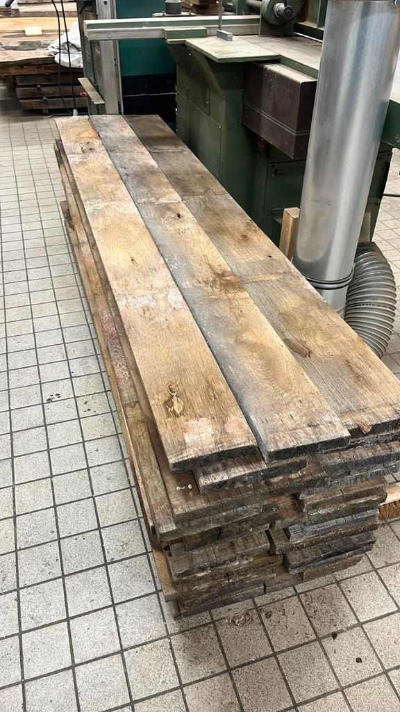 Frans eiken planken 27mm dik, Doe-het-zelf en Verbouw, Hout en Planken, Zo goed als nieuw, Plank, Eiken, 250 tot 300 cm, Ophalen of Verzenden