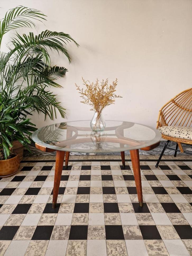 Vintage midcentury salontafel W. Watting - Fristho, Huis en Inrichting, Tafels | Salontafels, Gebruikt, Minder dan 50 cm, 50 tot 100 cm