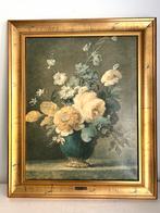 Vintage schilderij bloemen in goud vergulde lijst 55x67 cm, Antiek en Kunst, Kunst | Schilderijen | Klassiek, Ophalen