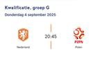 4 tickets Nederland Polen vak DD rij 6 naast elkaar, Tickets en Kaartjes, Twee personen