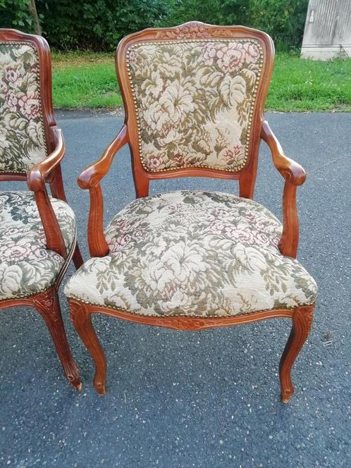 Armstoeltje met bloemmotief Queen Ann, Antiek en Kunst, Antiek | Meubels | Stoelen en Banken, Ophalen