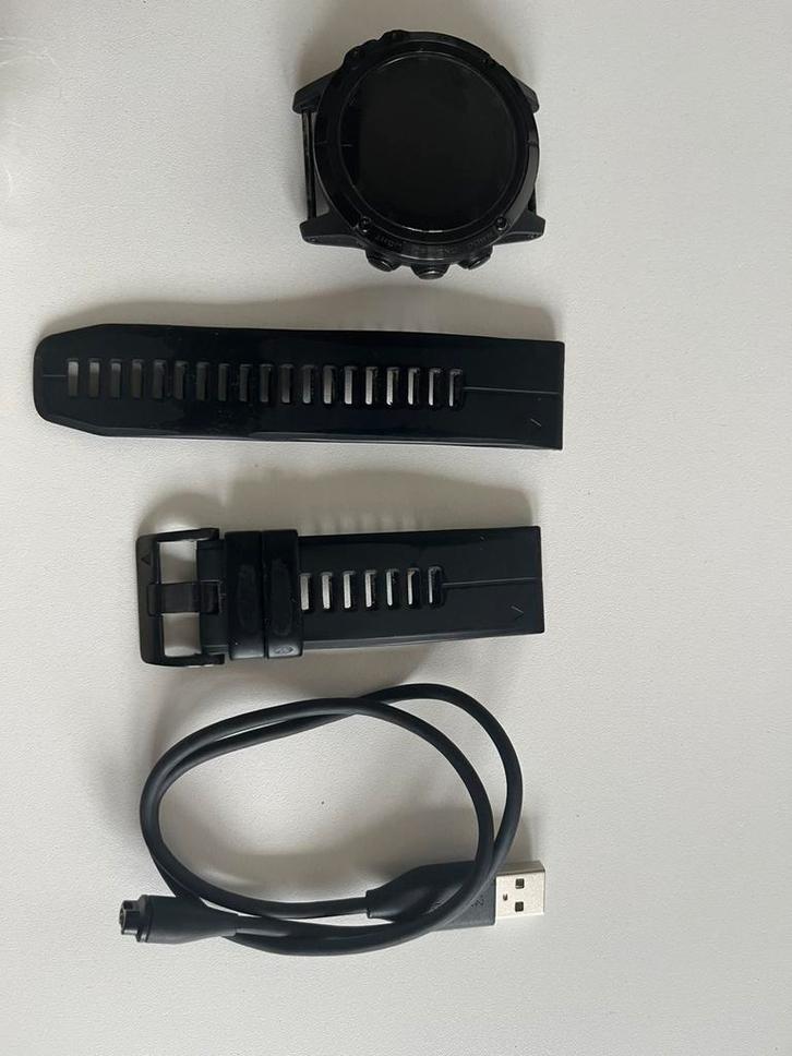 GARMIN Fenix 5X Plus Sapphire, Sieraden, Tassen en Uiterlijk, Sporthorloges, Zo goed als nieuw, Android, Zwart, GPS, Waterdicht