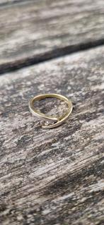 Charmante ring met 2 steentjes van 925 zilver, Verzenden, Zo goed als nieuw, 17 tot 18, Dame of Heer
