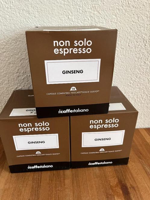 3 doosjes van 16 cups , capsules . Dolce Gusto Ginseng ., Diversen, Levensmiddelen, Ophalen of Verzenden