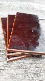 3 tegeltjes uit de jaren 70. Bruin met oranje gloed 7,5x15,2, Minder dan 5 m², Wandtegels, Keramiek, Minder dan 20 cm