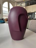 Paarse / aubergine kleurrige vaas met gezicht, Steen, Overige kleuren, Ophalen of Verzenden, Zo goed als nieuw