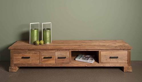 *ACTIE* Tv Meubel Tv Kast Lorenzo Teak Hout Gratis Bezorging, Huis en Inrichting, Kasten | Televisiemeubels, Nieuw, Minder dan 100 cm