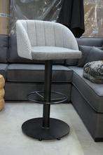 8 luxe barstoelen metaal stof rugleuning casinokruk grijs