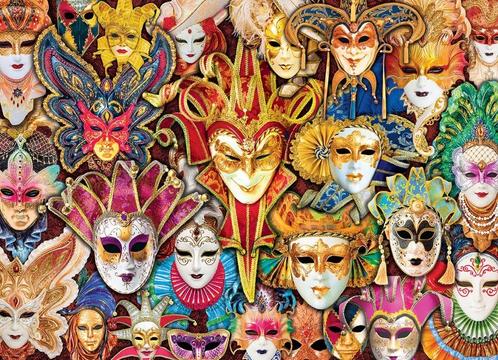 nieuwe legpuzzel 1000 Eurographics Ventian Masks, Hobby en Vrije tijd, Denksport en Puzzels, Nieuw, Legpuzzel, 500 t/m 1500 stukjes