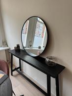 Pronto wonen teak zwarte wandtafel, Ophalen, 100 tot 150 cm, Zo goed als nieuw, 25 tot 50 cm