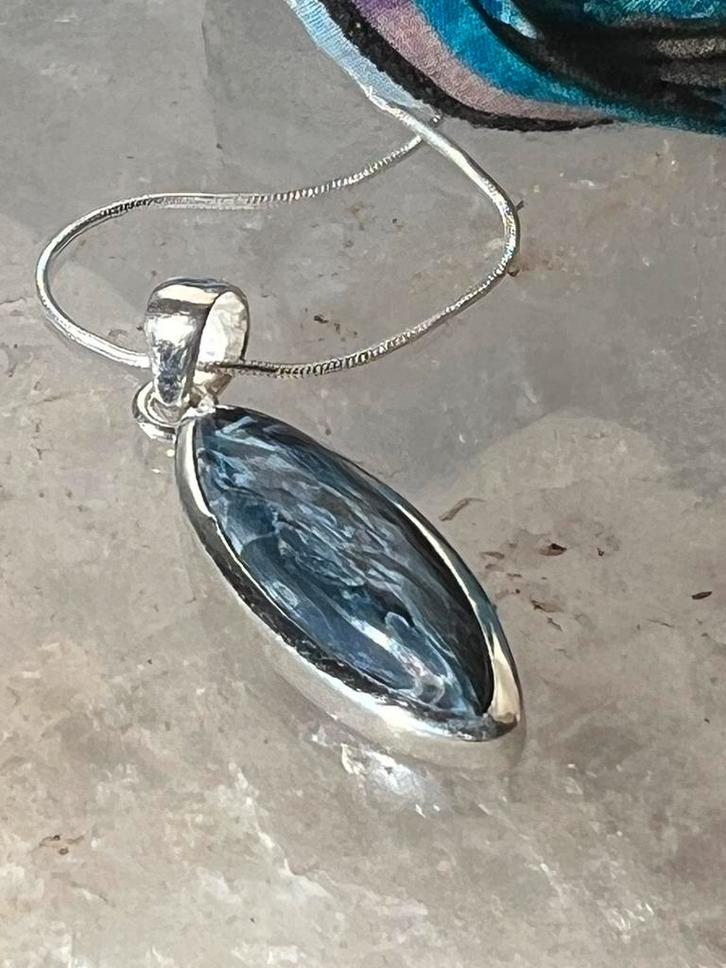 Pietersiet hanger beschermt sjamaan blokkades loslaten uniek, Sieraden, Tassen en Uiterlijk, Oorbellen, Nieuw, Zilver, Blauw, Met edelsteen