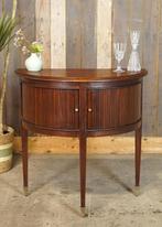 Brocante halfrond kastje met jaloeziedeurtjes - halve maan, Ophalen