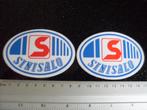 2x sticker sinisalo logo S ovaal klein - middel vintage, Merk, Zo goed als nieuw, Verzenden