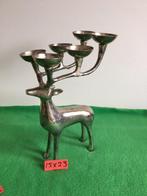 Mooi verzilverd hert voor 6 kaarsen, Ophalen of Verzenden, Nieuw, Zilver, Minder dan 25 cm