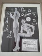 ingelijste Franse art deco advertentie lingerie jaren 30, Ophalen of Verzenden, Gebruikt, Reclamebord