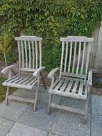 Twee houten tuinstoelen, Ophalen, Gebruikt, Hout