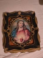 Antiek Jezus Schilderij met Verlichting, Antiek en Kunst, Ophalen of Verzenden