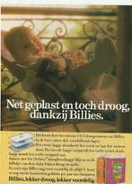 Retro reclame 1986 Billies baby luiers in het wipstoeltje, Verzenden, Overige typen